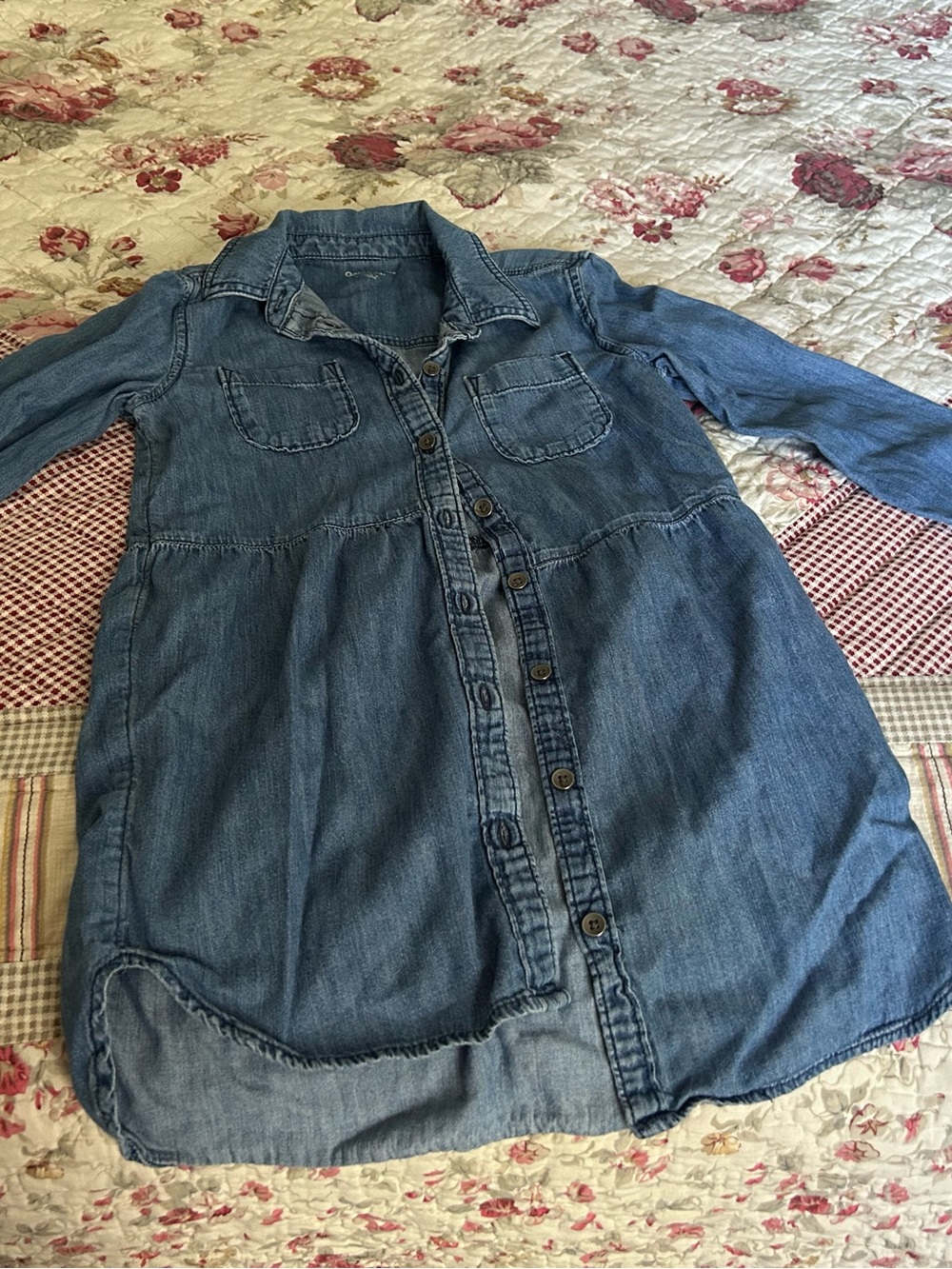Gap Children's Denim Button-Front Shirt Dress - Blue